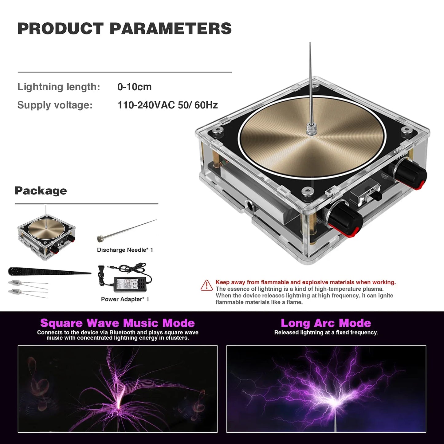 DAKA | Tesla Lightning Speaker: Finished Arc Music Box Toy, High-Power Mini Bluetooth Speaker