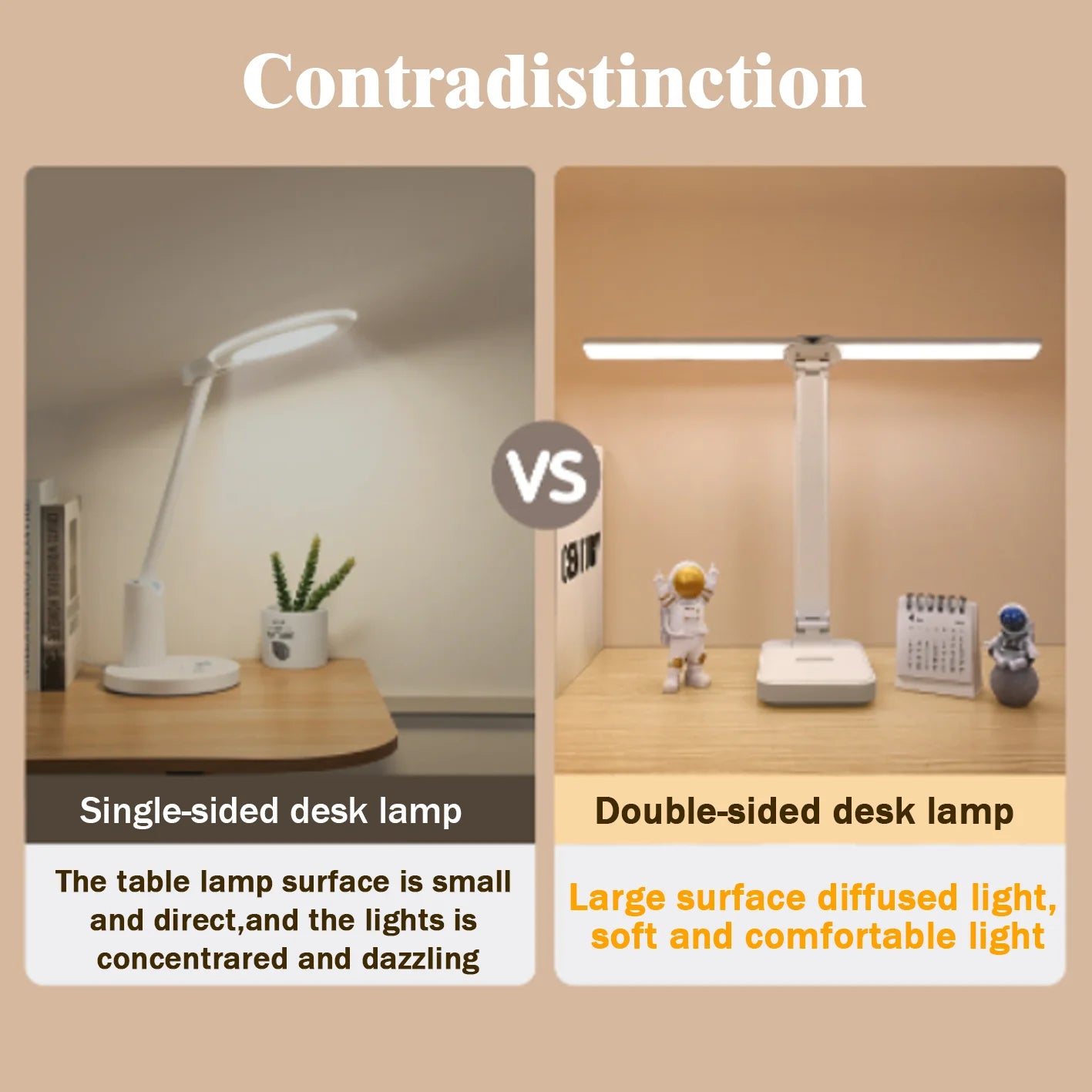 DAKA | LED Desk Lamp USB Rechargeable Table Lamp 3 Levels Dimmable