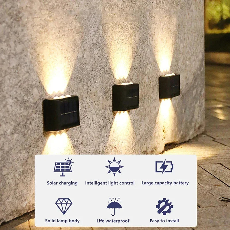 DAKA | Solar Wall Lamp Outdoor Waterproof Solar Powered Illuminate Home Garden