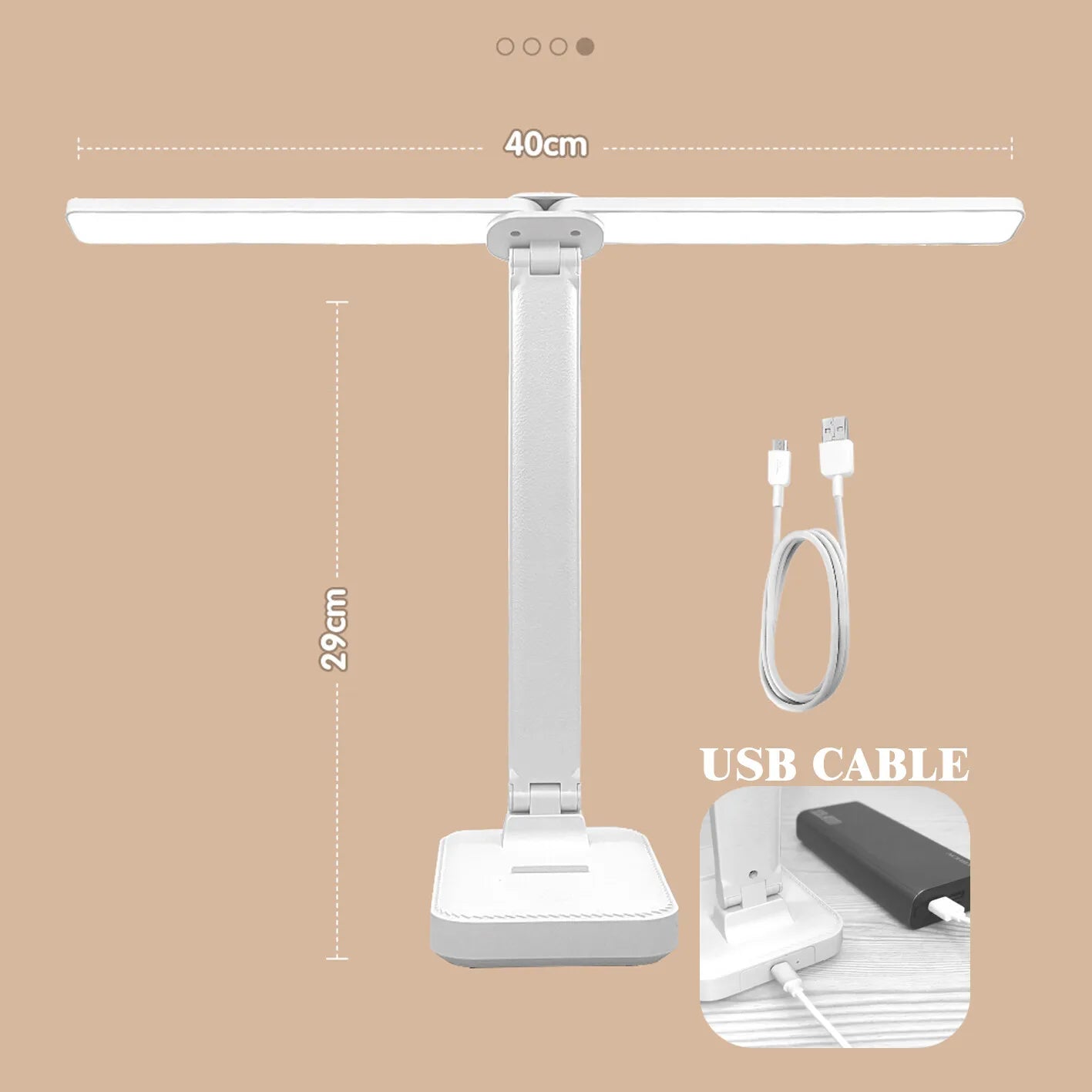 DAKA | LED Desk Lamp USB Rechargeable Table Lamp 3 Levels Dimmable