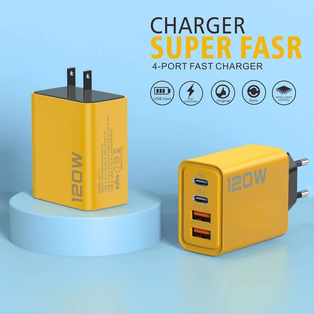 DAKA | 4 Ports USB C PD Charger Quick Charge 3.0 Type C USB Phone Chargers Fast Charging